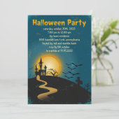 Einladung zum Halloween-Party des verzauberten Hau (Stehend Vorderseite)