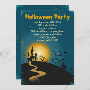 Einladung zum Halloween-Party des verzauberten Hau