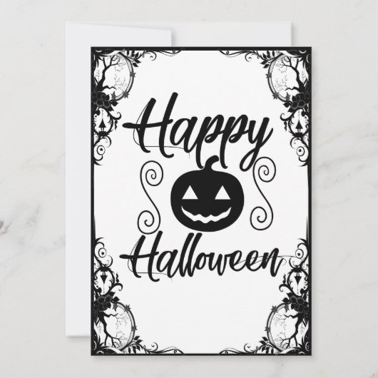 Einladung zum Halloween-Party mit Hexerei für Erwa (Rückseite)