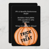 Einladung zum Halloween-Party mit Kürbis und Gespe (Vorne/Hinten)