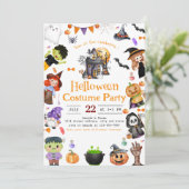 Einladung zum Halloween-Party niedliche Kostüme (Stehend Vorderseite)