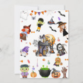 Einladung zum Halloween-Party niedliche Kostüme (Rückseite)