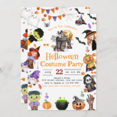 Einladung zum Halloween-Party niedliche Kostüme (Vorne/Hinten)