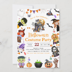 Einladung zum Halloween-Party niedliche Kostüme