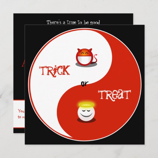 Einladung zum Halloween-Party oder zur Behandlung (Vorne/Hinten)