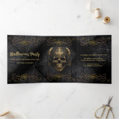 Einladung zum Halloween-Party Skull and Spider (Innenseite)