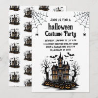 Einladung zum Halloween-Party Spuk House Costume