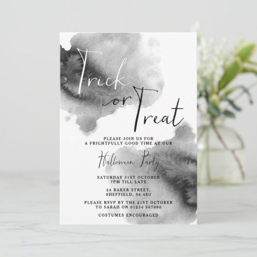 Einladung zum Halloween-Party - Trick oder Trete (Stehend Vorderseite)