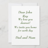 Einladung zum Happy Earth Day (Rückseite)