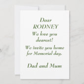 Einladung zum Happy Memorial (Rückseite)