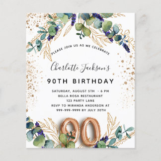 Einladung zum Haushalt für Eukalyptus zum 90. Gebu Flyer