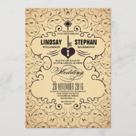 Einladung zum Heart Key Vintage Wedding