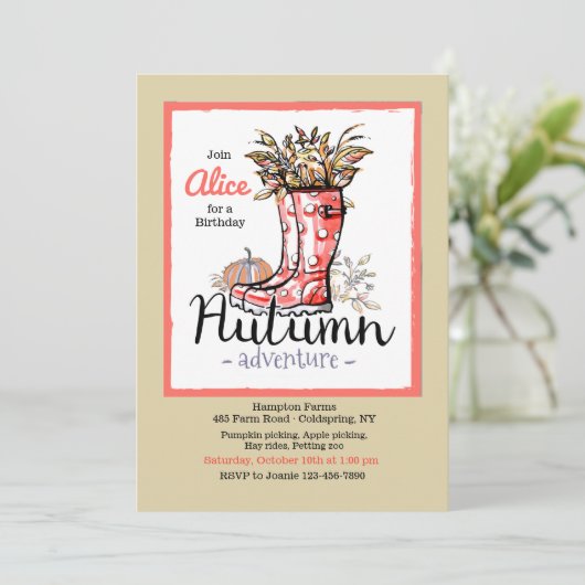Einladung zum Herbstabenteuer (Stehend Vorderseite)