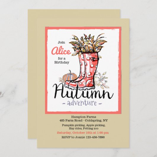 Einladung zum Herbstabenteuer (Vorne/Hinten)