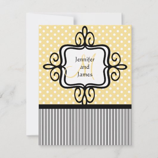 Einladung zum Hochsetzen Monogramm-Dosenstreifen (Vorderseite)