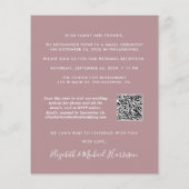 Einladung zum Hochzeiten von Foto QR Code Empfang (Rückseite)