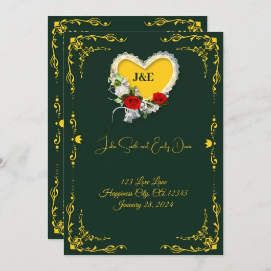 Einladung zum Hochzeitgenerieren von QR-Code (Vorne/Hinten)