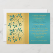 Einladung zum Hochzeitsauftakt mit Gold, Aquamarin (Rückseite)