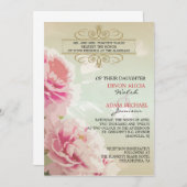 Einladung zum Hochzeitsauftakt mit Peony Floral We (Vorne/Hinten)