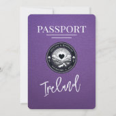 Einladung zum Hochzeitsausweis für lila Irland (Rückseite)