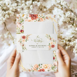 Einladung zum Hochzeitsbauch Blush Peony Floral Einladungsbanderole