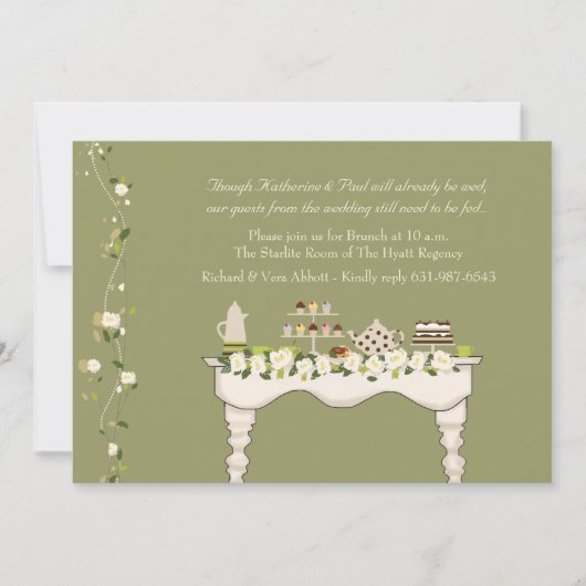 Einladung zum Hochzeitsbrunch (Farbe auswählen) (Vorderseite)