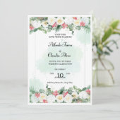 Einladung zum Hochzeitsdrucken, Einladung von Blum (Stehend Vorderseite)