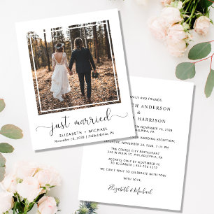 Einladung zum Hochzeitsempfang im Foto