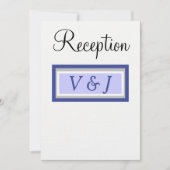 Einladung zum Hochzeitsempfang Periwinkle Monogram (Vorderseite)