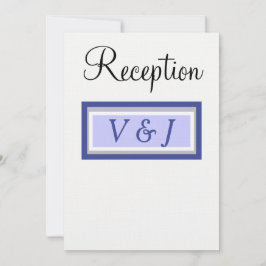 Einladung zum Hochzeitsempfang Periwinkle Monogram