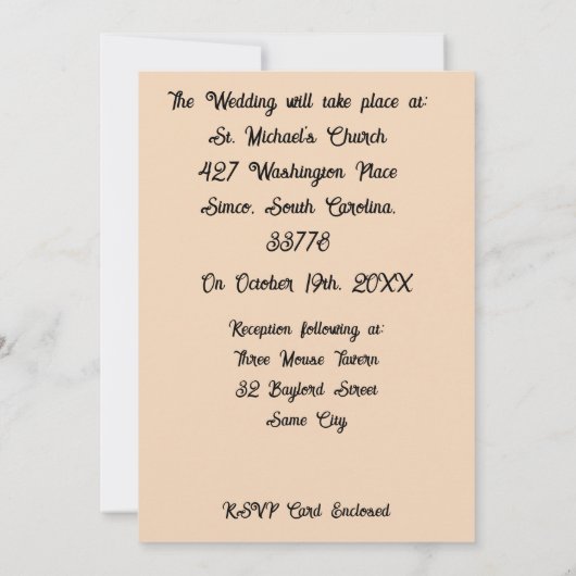 Einladung zum Hochzeitsfall Bäume & Schmetterlinge (Rückseite)