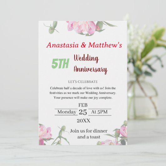 Einladung zum Hochzeitsfeier (Stehend Vorderseite)