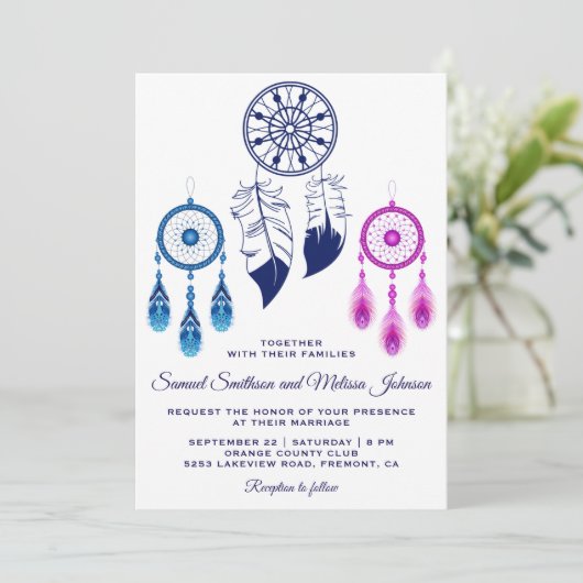 Einladung zum Hochzeitsfeiern (Stehend Vorderseite)