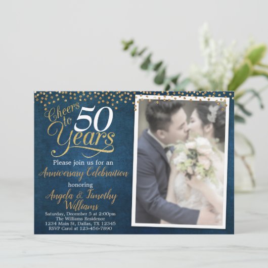 Einladung zum Hochzeitsfeiern (Stehend Vorderseite)