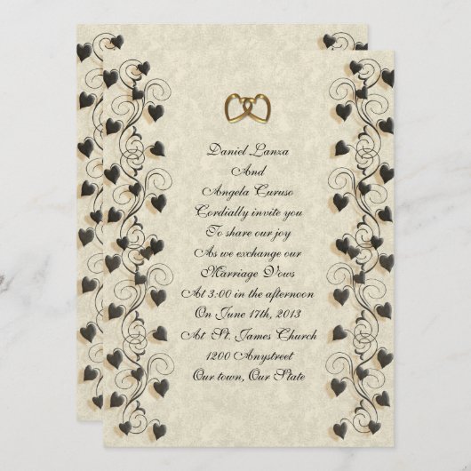 Einladung zum Hochzeitsfeiern (Vorne/Hinten)