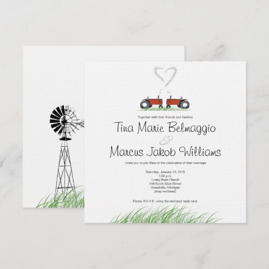 Einladung zum Hochzeitsfeiern (Vorne/Hinten)