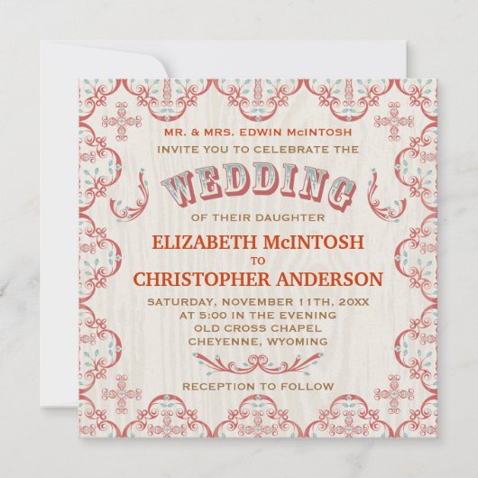 Einladung zum Hochzeitsfeiern (Vorderseite)