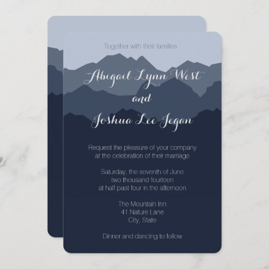 Einladung zum Hochzeitsfeiern (Vorne/Hinten)