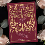 Einladung zum Hochzeitsfeiern<br><div class="desc">Set den Ton für deine mittelalterliche Fantasy-Hochzeit mit einem kühnen Einladungs-Design - ein großes Goldschwert umgeben von Blumen vor einem roten Hintergrund. Ideal für Paare,  die von einer epischen,  romantischen Feier träumen. Machen Sie Ihre Liebe von Anfang an legendär! HINWEIS: Das Gold in diesem Design ist KEINE echte Folie.</div>