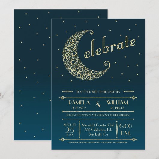 Einladung zum Hochzeitsfeiern (Vorne/Hinten)