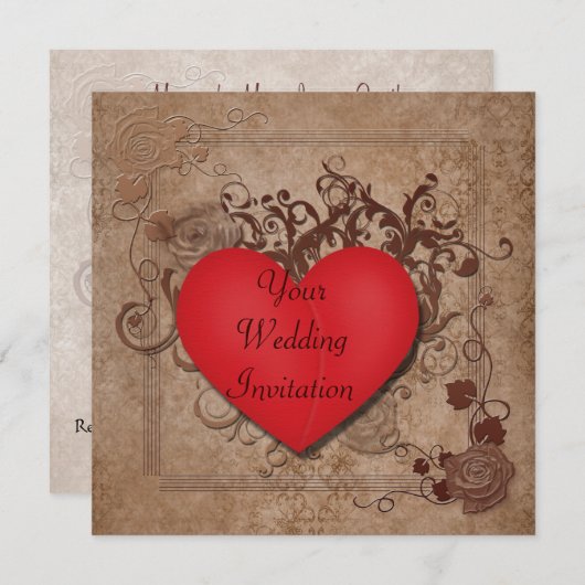 Einladung zum Hochzeitsfeiern (Vorne/Hinten)