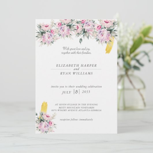 Einladung zum Hochzeitsfeiern (Stehend Vorderseite)