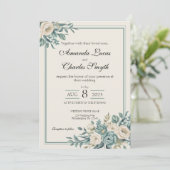 Einladung zum Hochzeitsfeiern (Stehend Vorderseite)