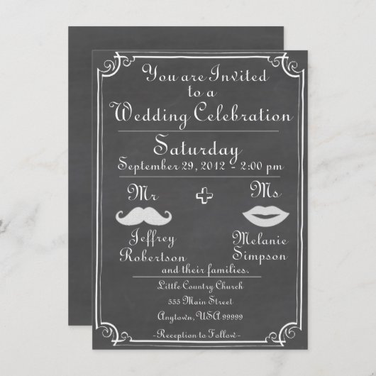 Einladung zum Hochzeitsfeiern (Vorne/Hinten)