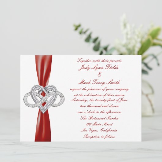 Einladung zum Hochzeitsfeiern (Stehend Vorderseite)