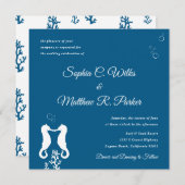 Einladung zum Hochzeitsfeiern am Seepferd | Navy B (Vorne/Hinten)