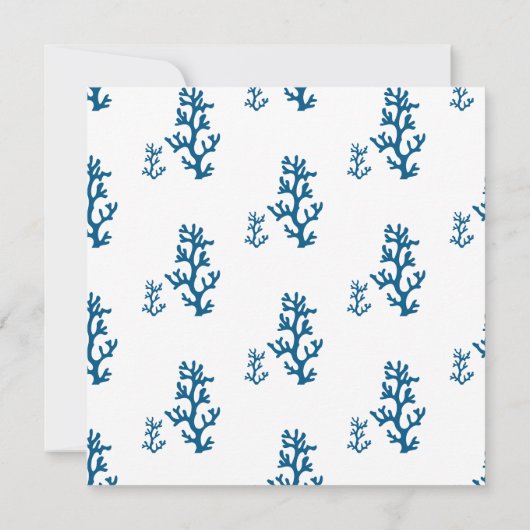 Einladung zum Hochzeitsfeiern am Seepferd | Navy B (Rückseite)