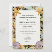 Einladung zum Hochzeitsfeiern am Strand (Vorderseite)