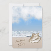 Einladung zum Hochzeitsfeiern am Strand (Rückseite)