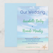 Einladung zum Hochzeitsfeiern am Strand mit Starfi (Vorne/Hinten)